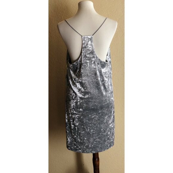 CeCe by Cynthia Steffe Womens Mia Crushed Silver Velvet Dress Size 10 - Picture 3 of 11